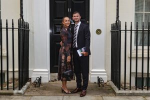 Photo of Dominic Ball and his girlfriend outside No.11