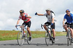 Ed, Charlie and James on London to Brighton cycle ride in 2011