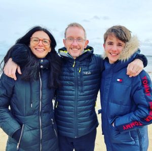 From left, Catherine, James and Ollie