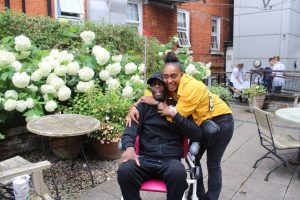 Darty Brown being hugged