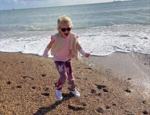 Zara Lewendon on Weymouth beah